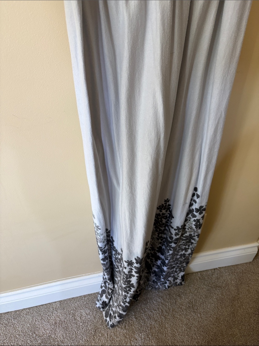Old Navy Light Blue Maxi Dress with Dark Floral Hem - Picture 3 of 5